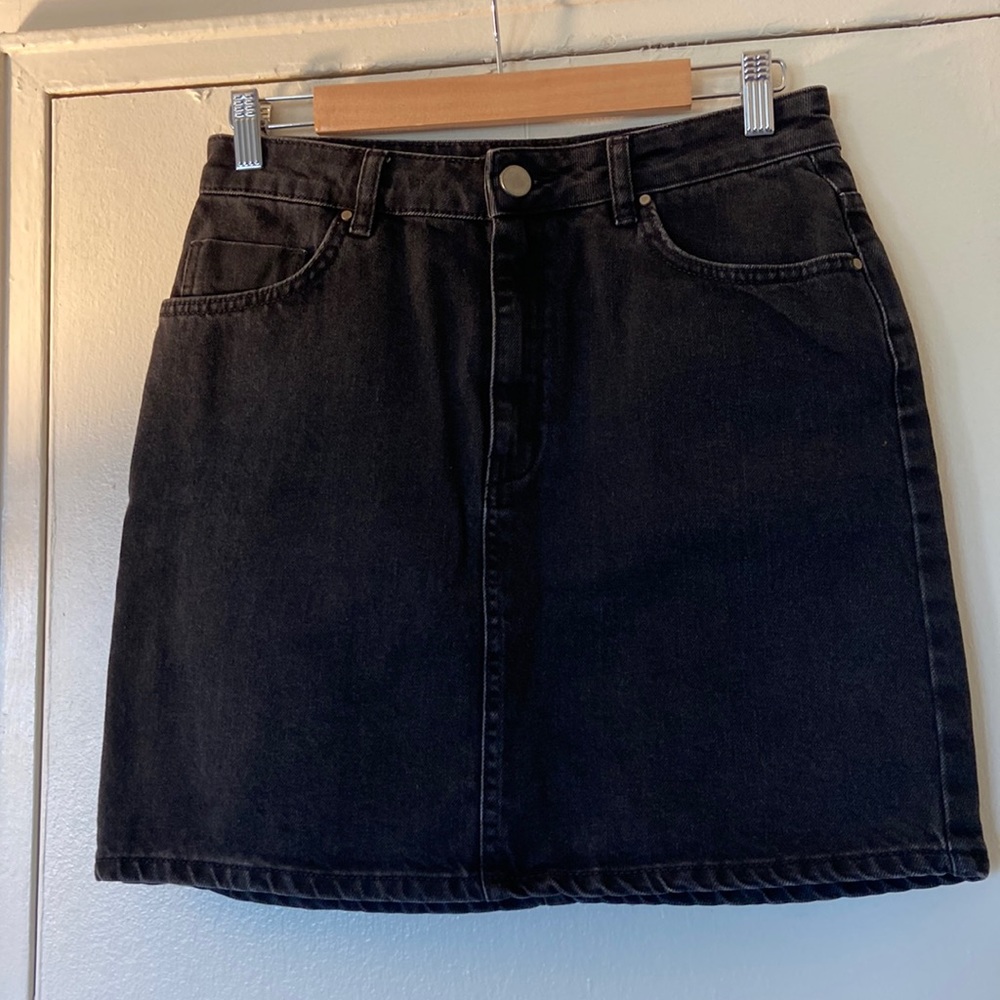 ASOS rigid denim mini skirt, high waist